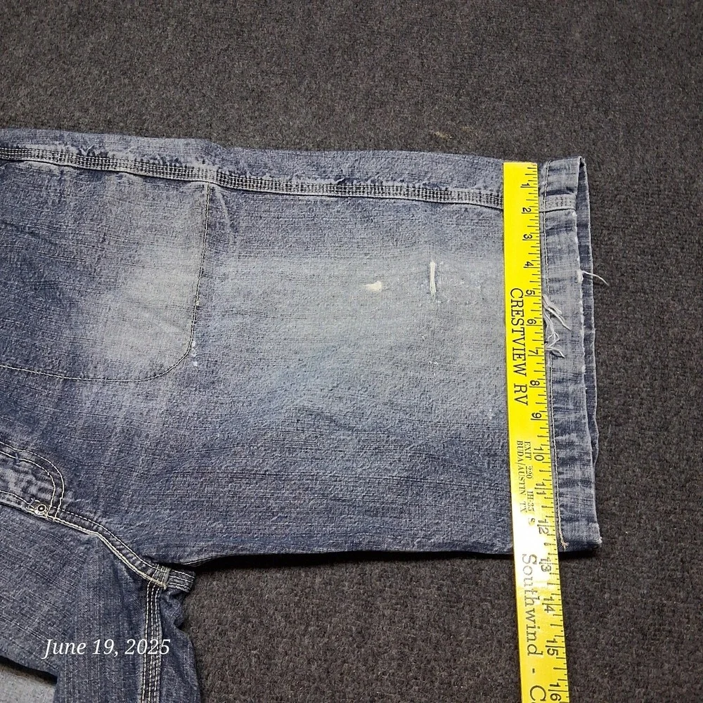 VTG Y2K Levi's Denim Shorts Men Size 38 Blue Faded Distressed 12